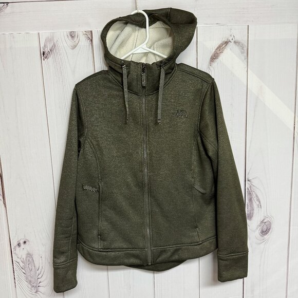 The North Face Women’s Mattea Full-Zip Fleece Hoodie Olive Green – L - Picture 1 of 9